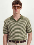 Highlander Men Olive Self Design Polo Collar T-Shirt - Olive - Image 1