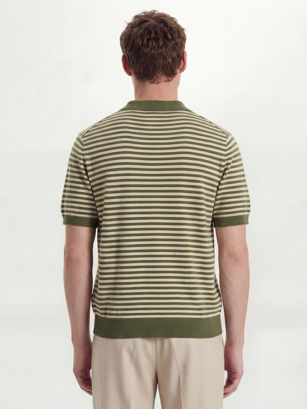 Highlander Men Olive Self Design Polo Collar T-Shirt - Olive - Image 3