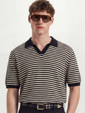 Highlander Men Black Self Design Polo Collar T-Shirt - Black - Image 1