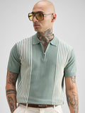 Highlander Men Green Self Design Polo Collar T-Shirt - Green - Image 1