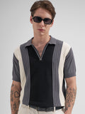 Highlander Men Grey Colourblocked Polo Collar T-Shirt
