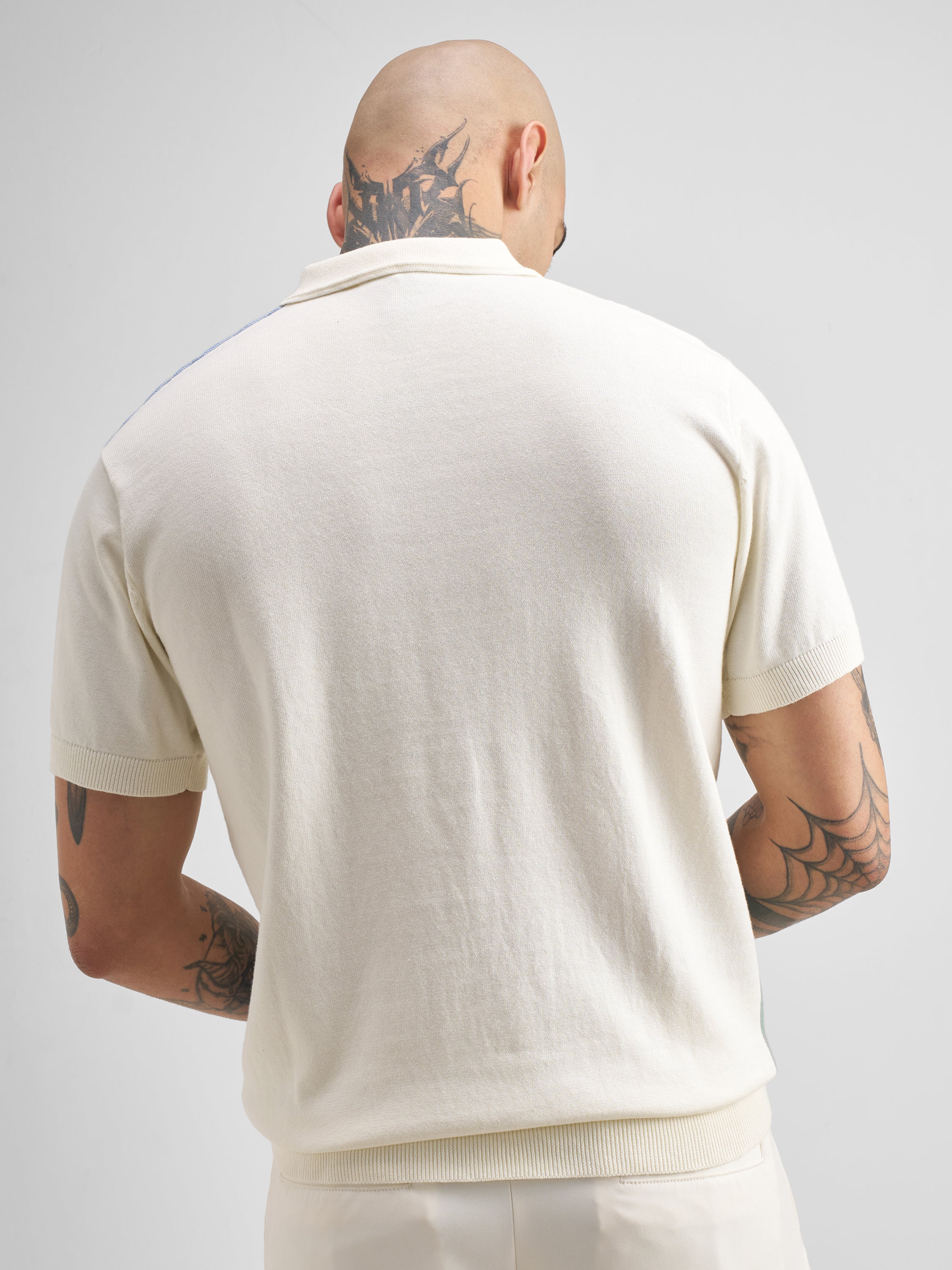 Highlander Men Multi Self Design Polo Collar T-Shirt - Multi - Image 3