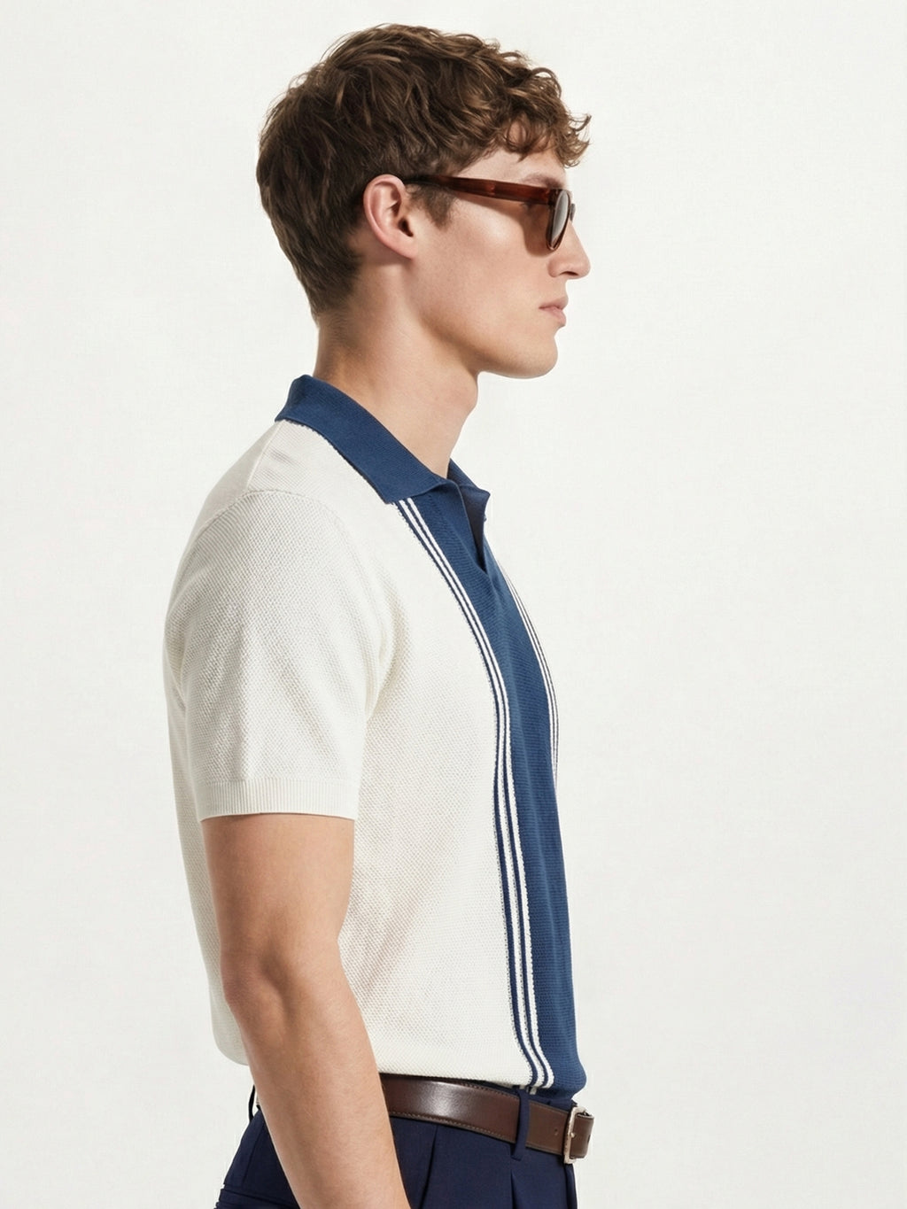 Highlander Men Off White Self Design Polo Collar T-Shirt - Off White - Image 4