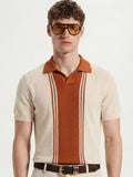 Highlander Men Cream Self Design Polo Collar T-Shirt - Cream - Image 1