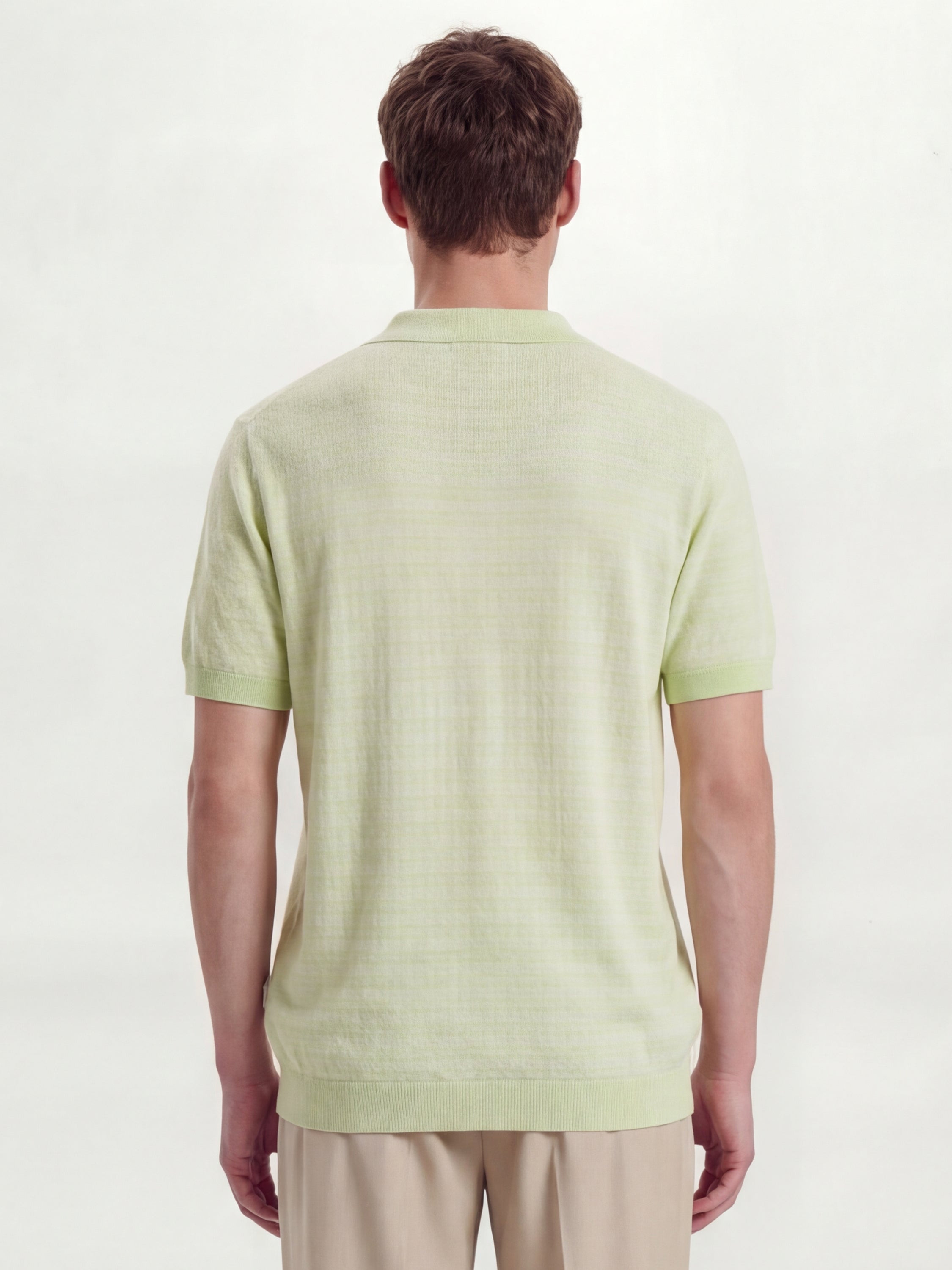 Highlander Men Green Self Design Polo Collar T-Shirt - Green - Image 3