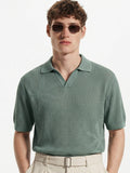 Highlander Men Green Self Design Polo Collar T-Shirt - Green - Image 1