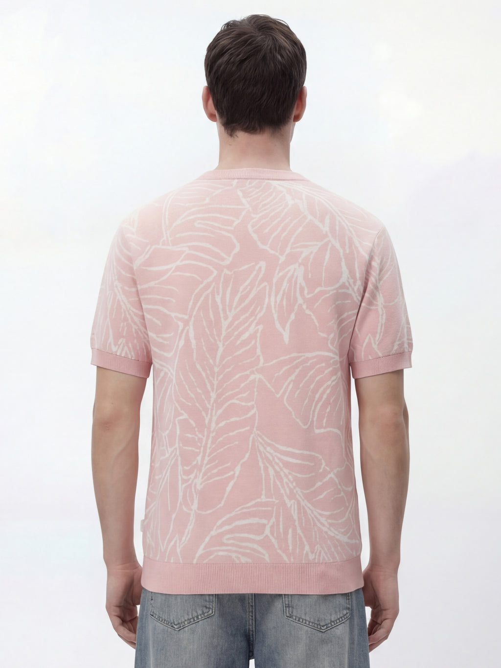 Highlander Men Pink Self Design Round Neck T-Shirt - Pink - Image 3