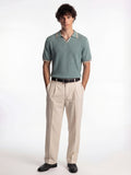 Highlander Men Green Self Design Polo Collar T-Shirt - Green - Image 2