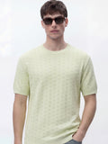 Highlander Men Green Self Design Round Neck Oversized Fit T-Shirt - Green - Image 1