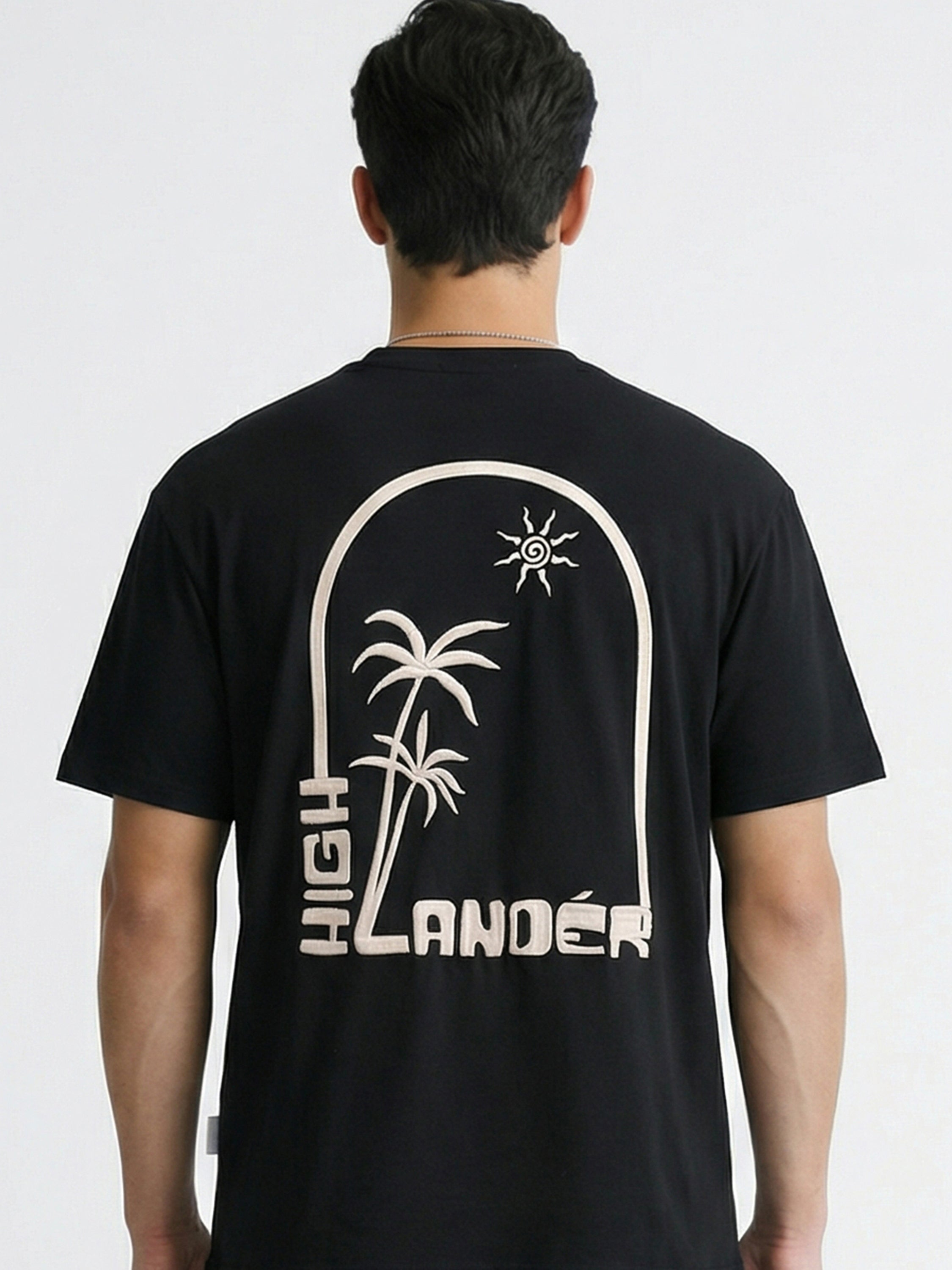 Highlander Men Black Printed Round Neck T-Shirt - Black - Image 3