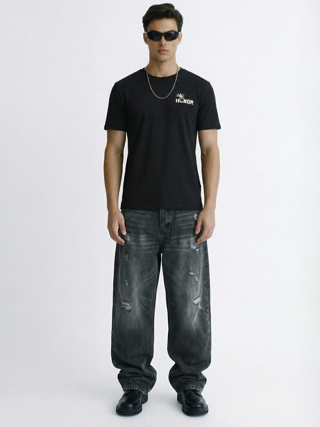 Highlander Men Black Printed Round Neck T-Shirt - Black - Image 4
