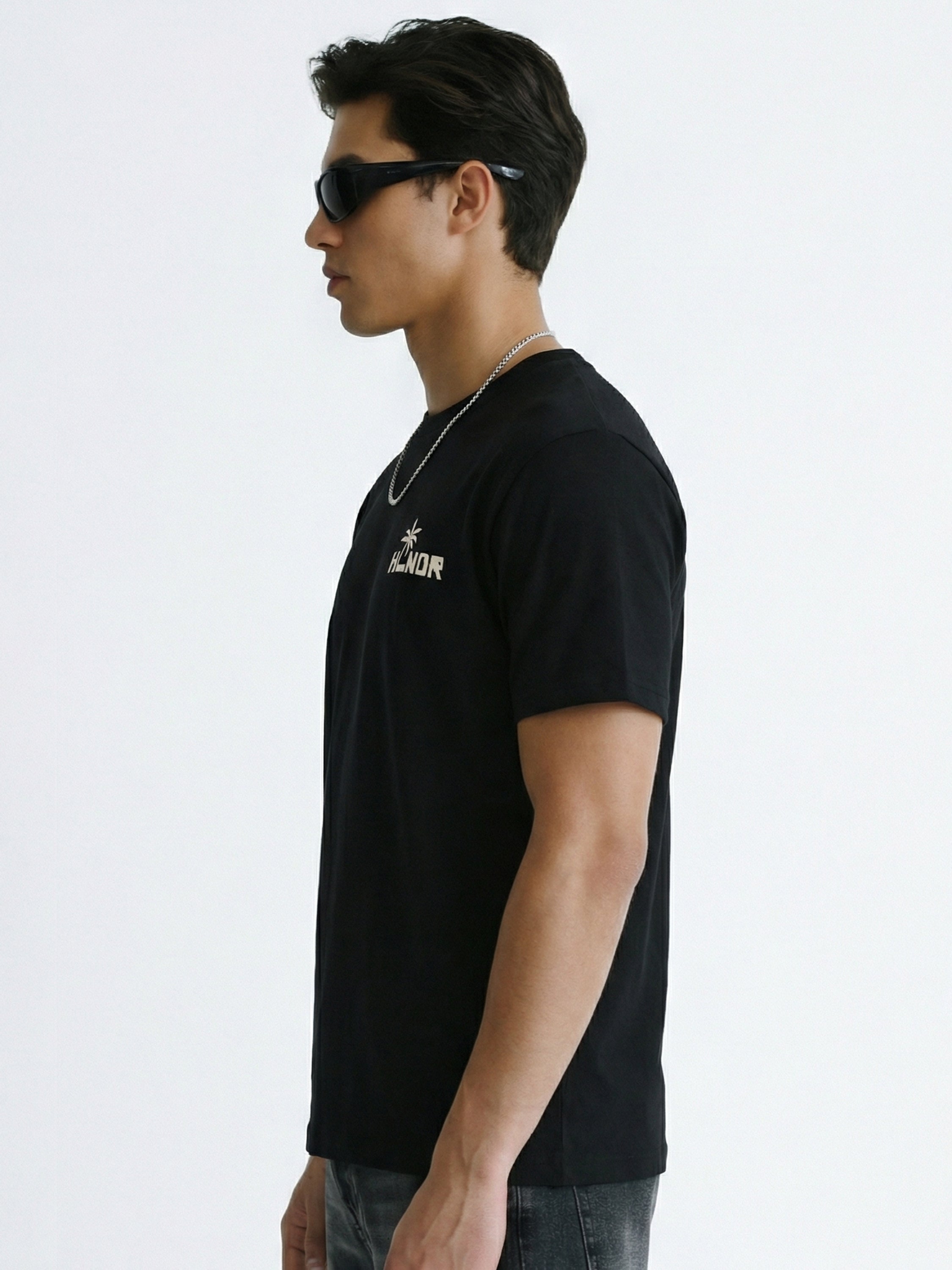 Highlander Men Black Printed Round Neck T-Shirt - Black - Image 6