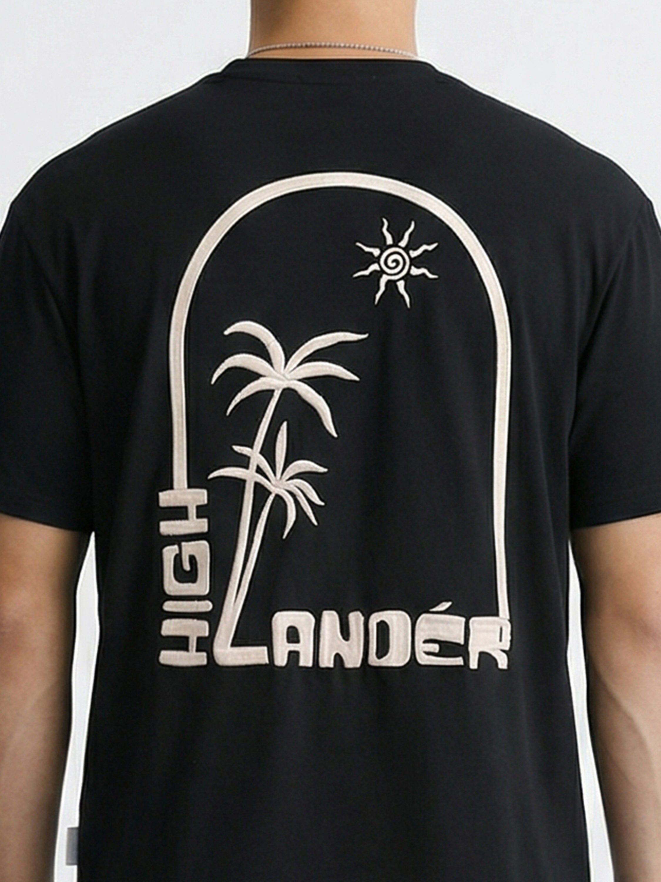 Highlander Men Black Printed Round Neck T-Shirt - Black - Image 7
