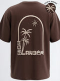 Highlander Men Brown Printed Round Neck T-Shirt - Brown - Image 1