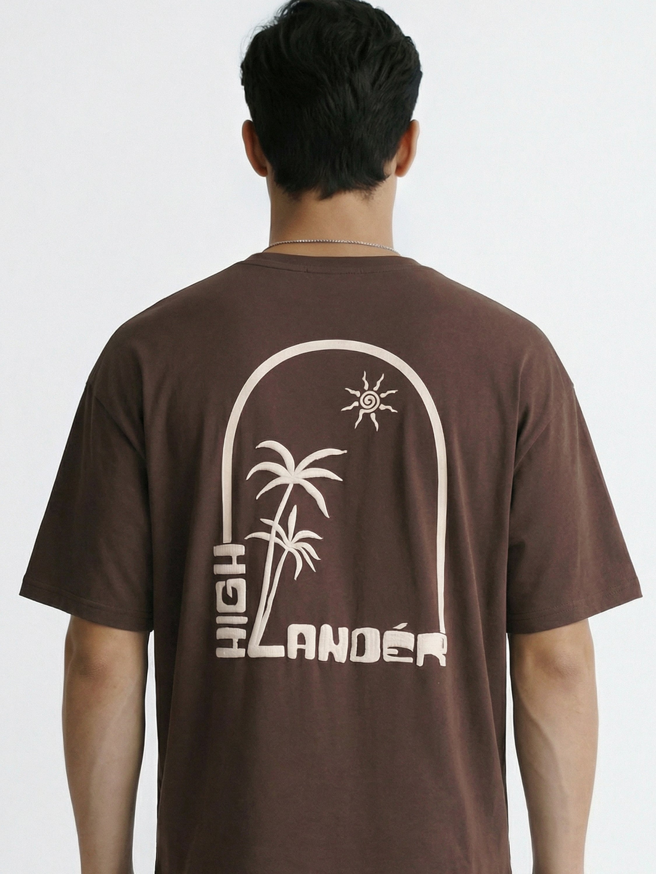 Highlander Men Brown Printed Round Neck T-Shirt - Brown - Image 3