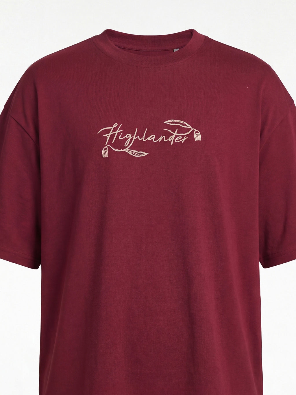 Highlander Men Maroon Printed Round Neck T-Shirt - Maroon - Image 2