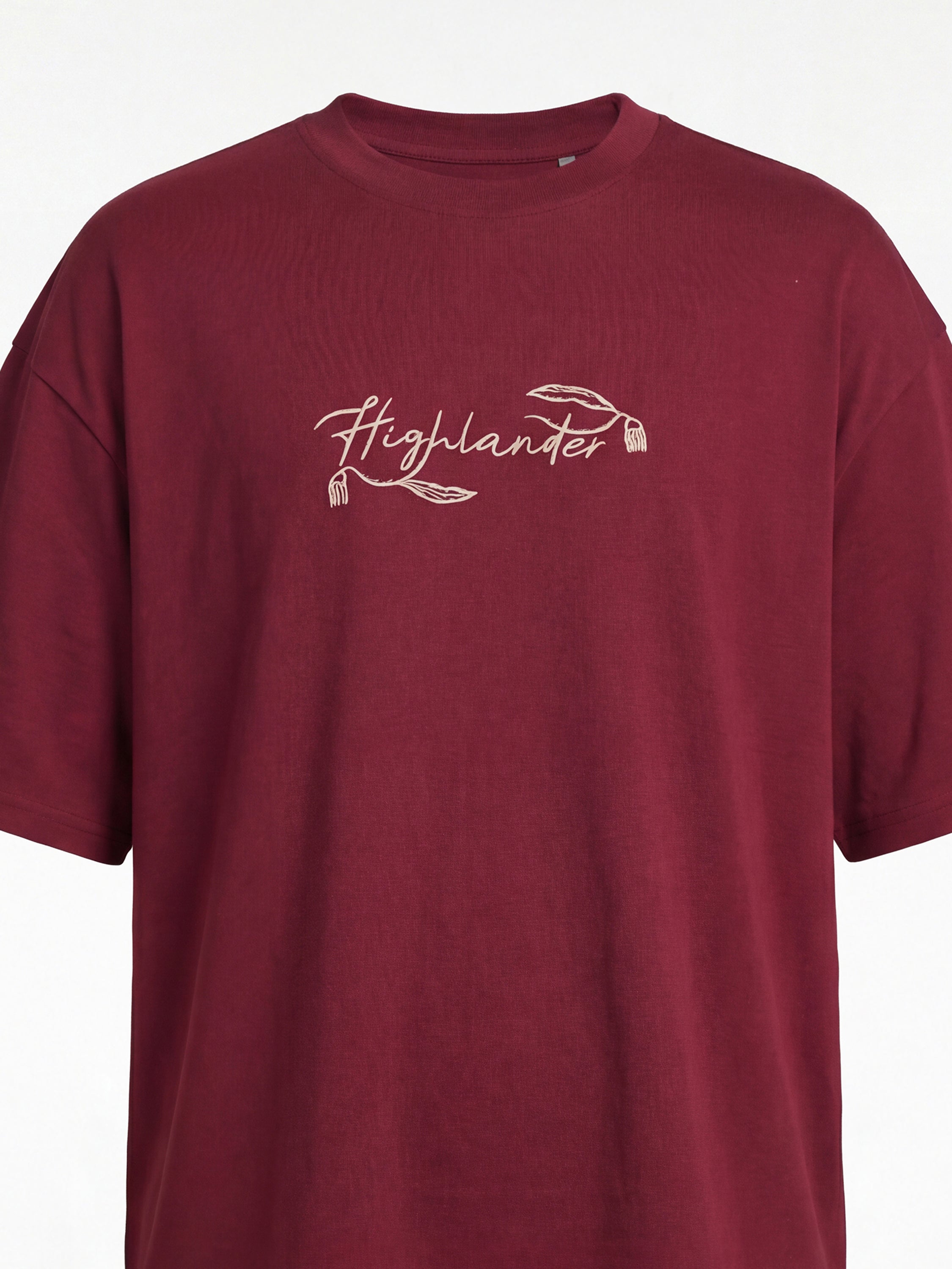 Highlander Men Maroon Printed Round Neck T-Shirt - Maroon - Image 2