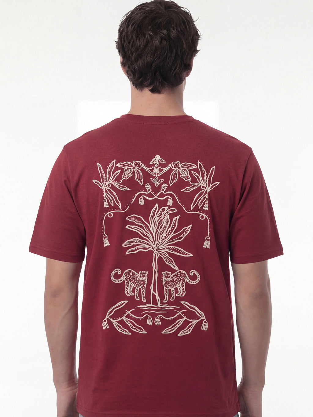 Highlander Men Maroon Printed Round Neck T-Shirt - Maroon - Image 3