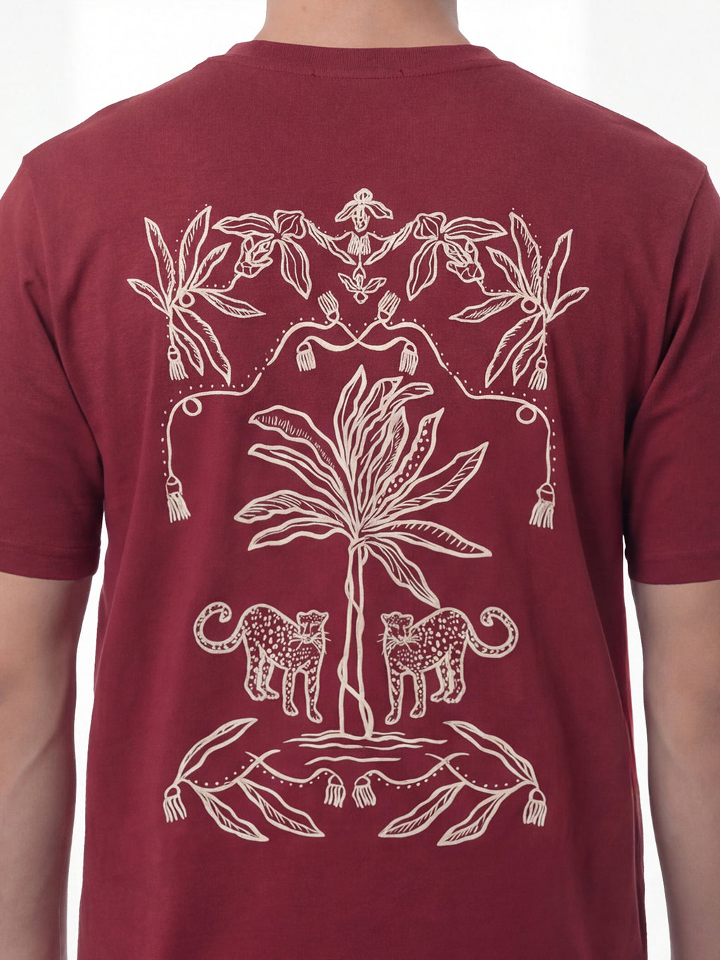 Highlander Men Maroon Printed Round Neck T-Shirt - Maroon - Image 7