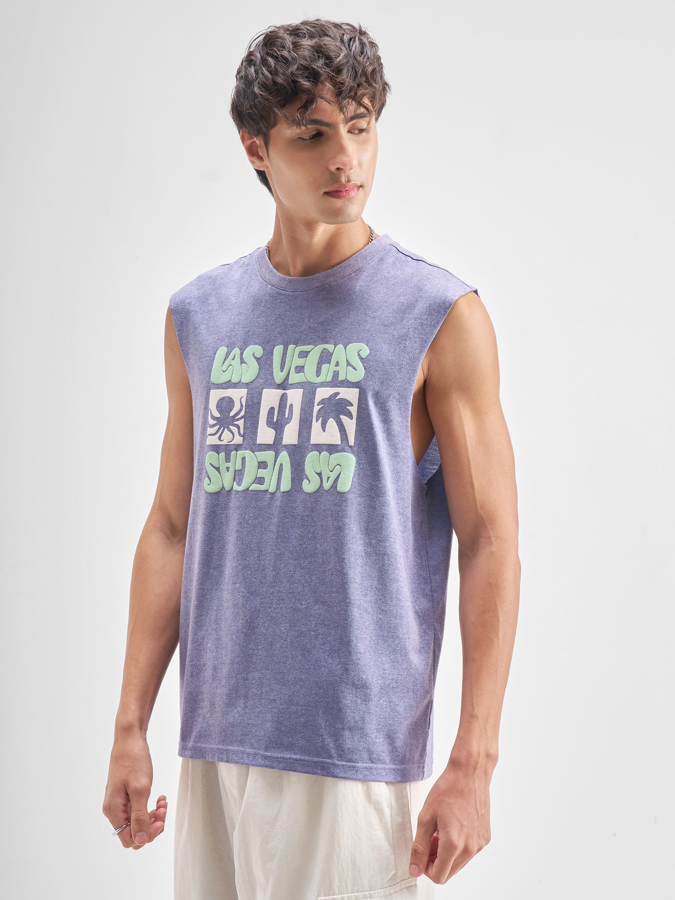 Highlander Men Blue Printed Round Neck T-Shirt - Blue - Image 4