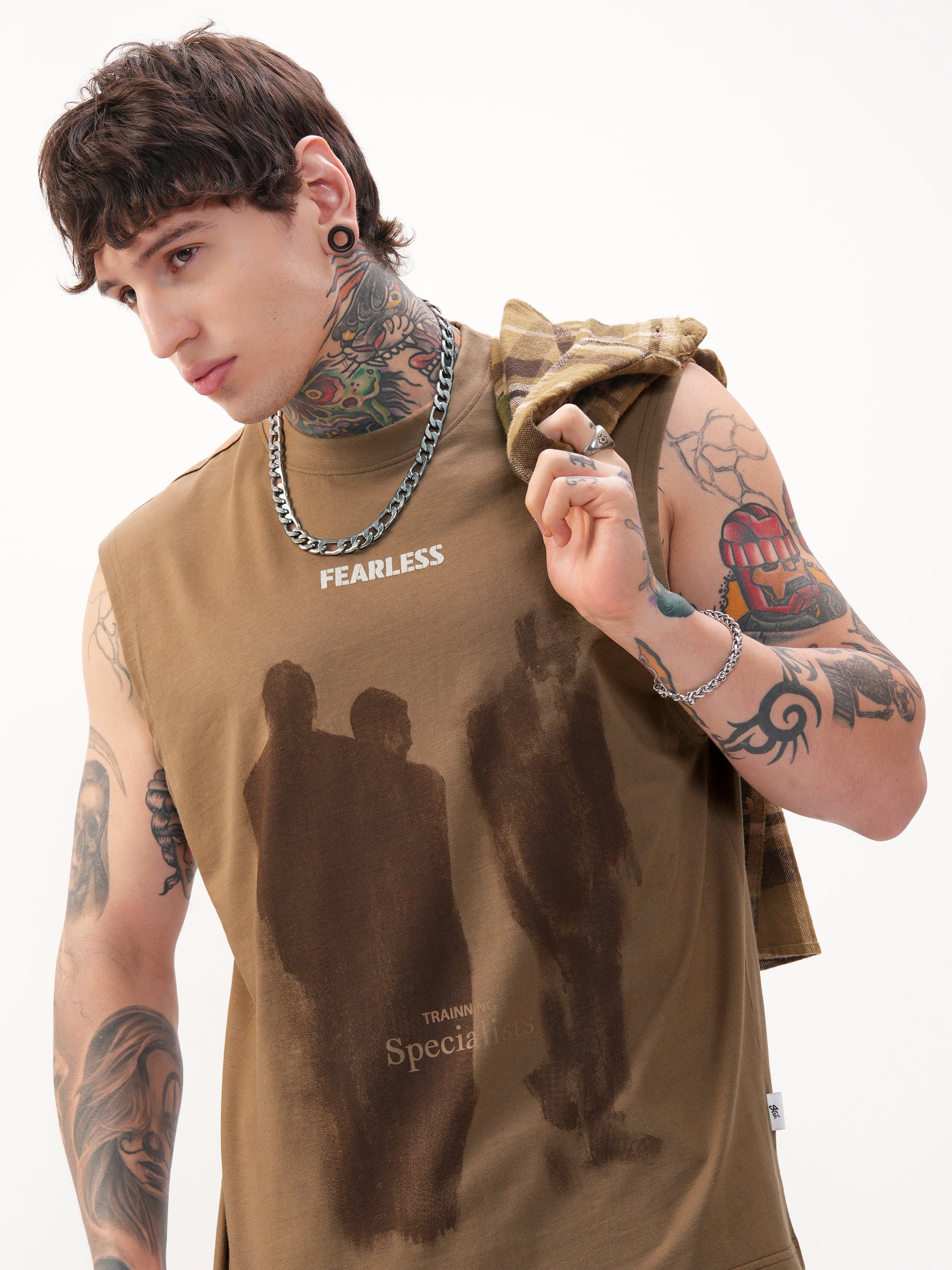 Highlander Men Brown Printed Round Neck T-Shirt - Brown - Image 1