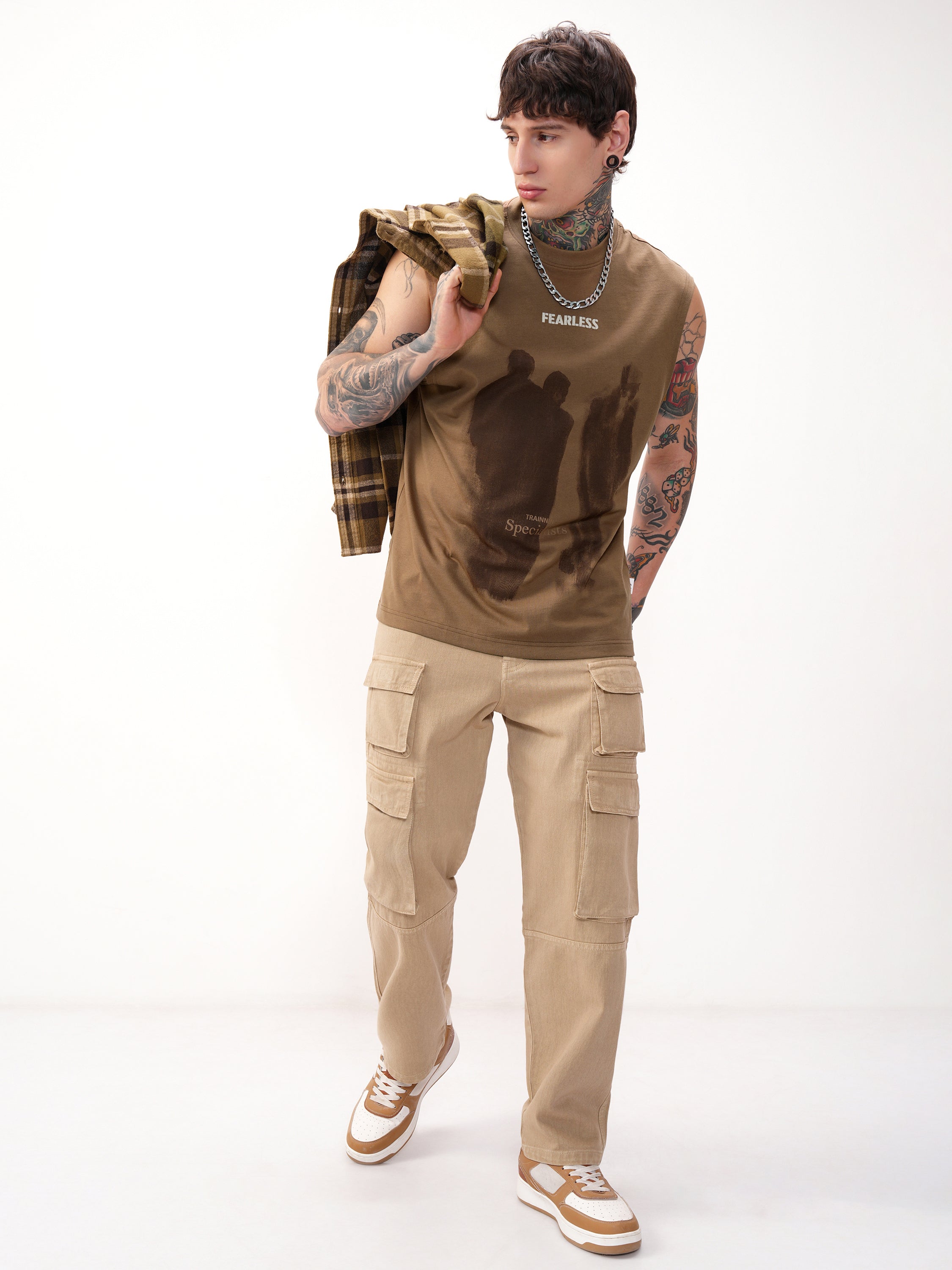 Highlander Men Brown Printed Round Neck T-Shirt - Brown - Image 2