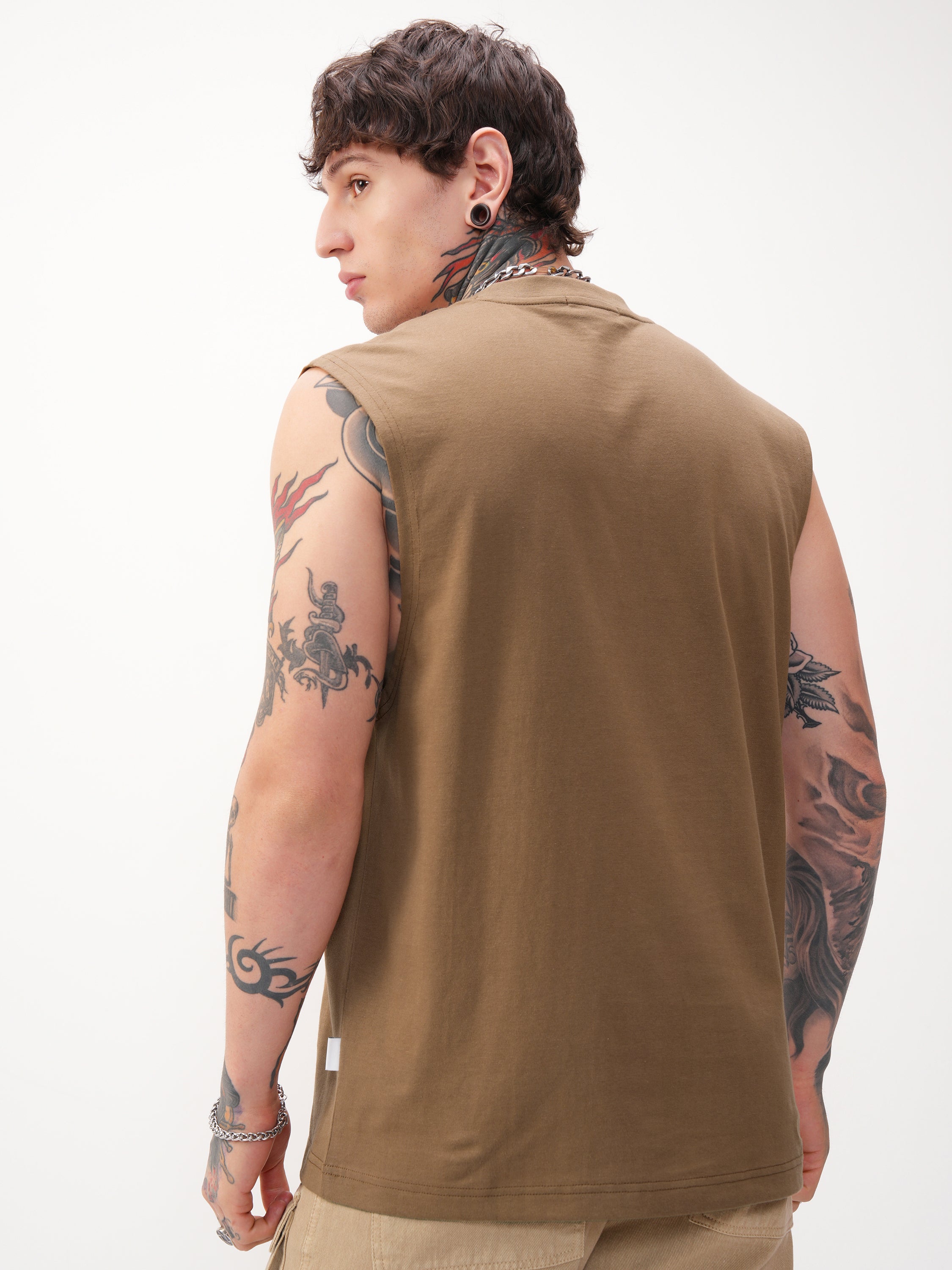 Highlander Men Brown Printed Round Neck T-Shirt - Brown - Image 3
