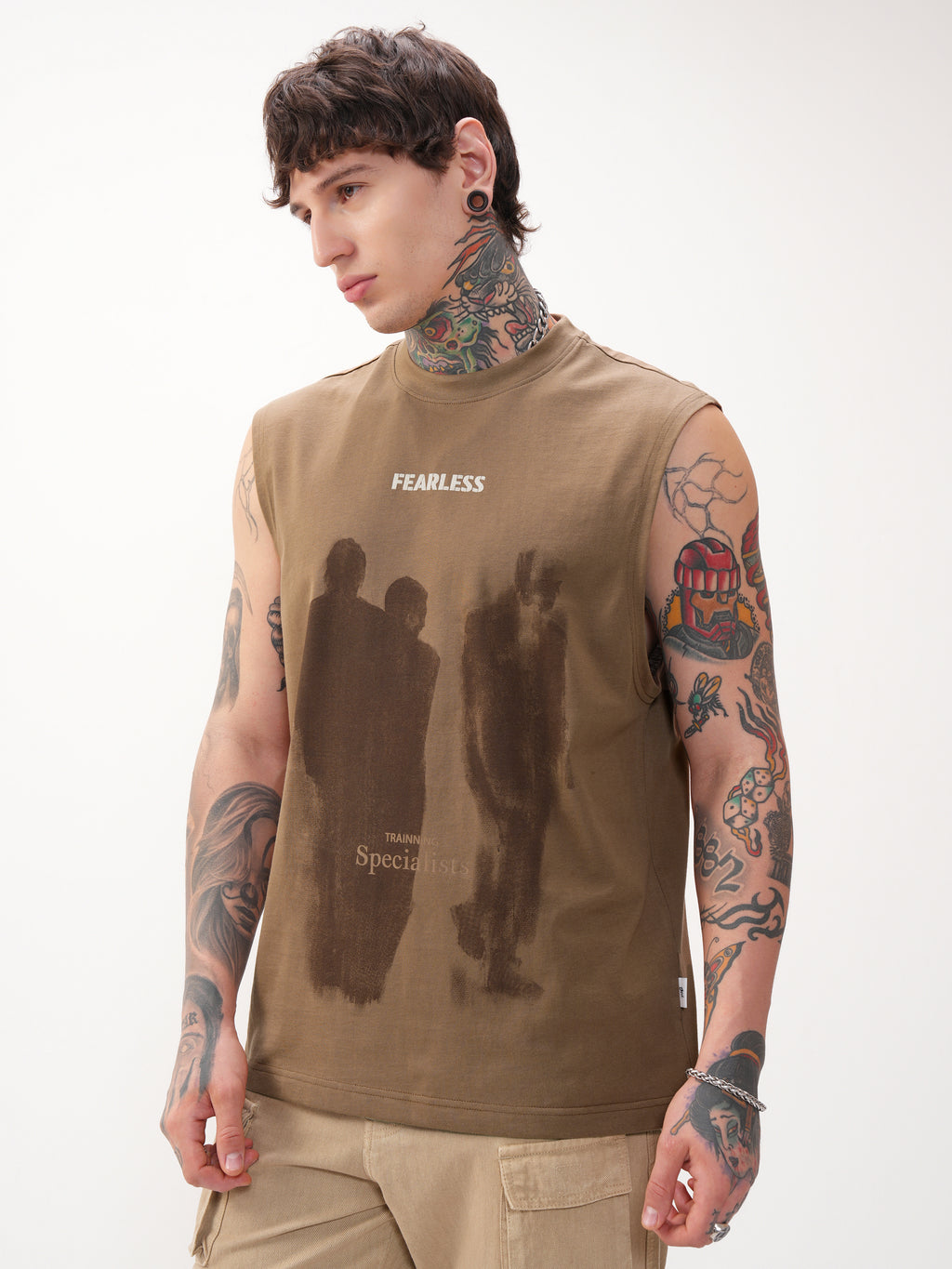 Highlander Men Brown Printed Round Neck T-Shirt - Brown - Image 4