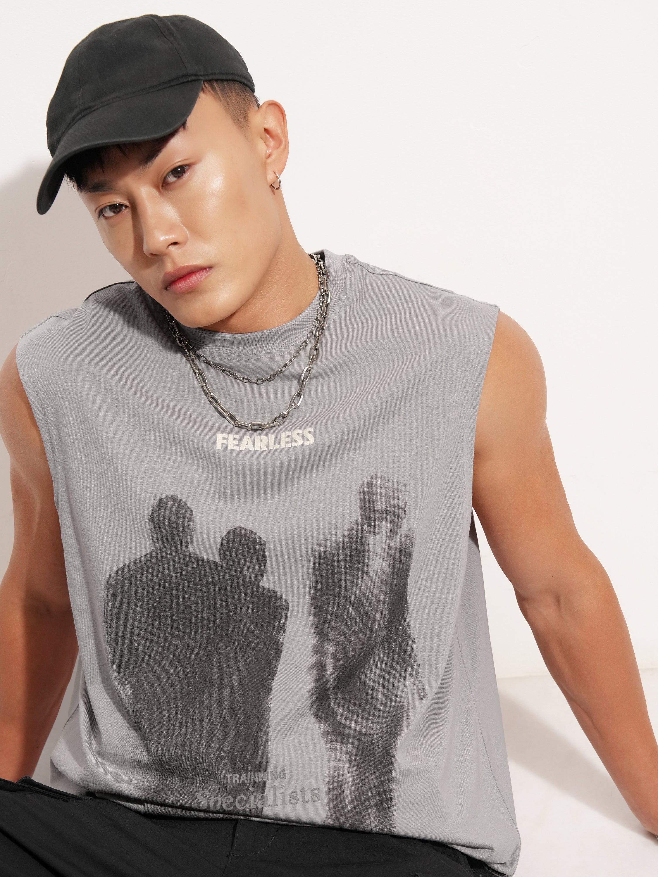 Highlander Men Grey Printed Round Neck T-Shirt - Grey - Image 1