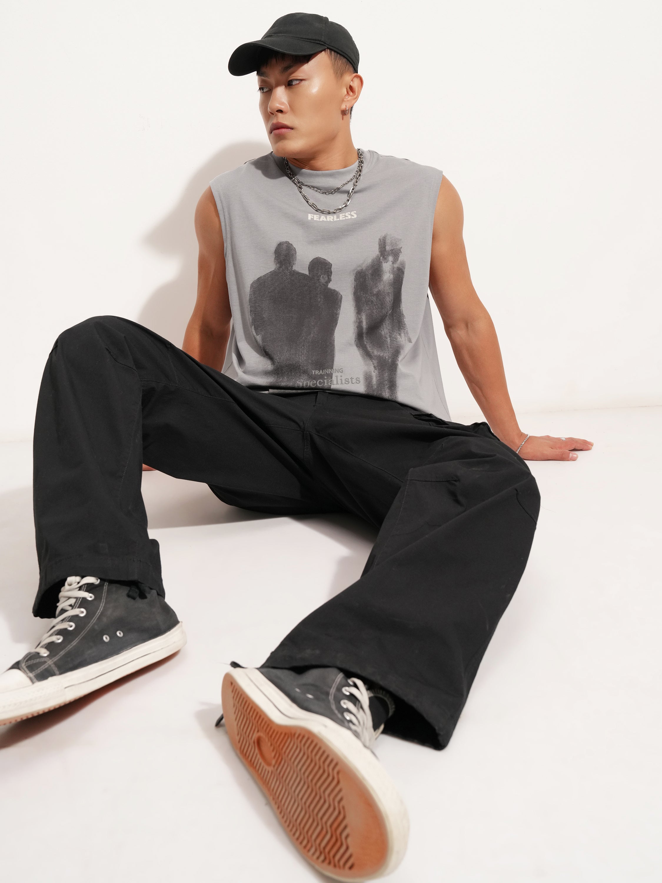 Highlander Men Grey Printed Round Neck T-Shirt - Grey - Image 2