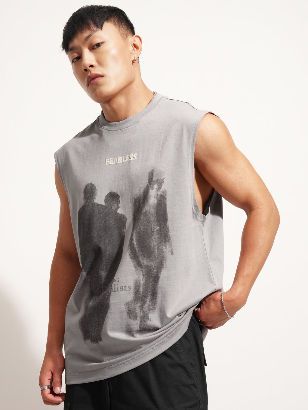 Highlander Men Grey Printed Round Neck T-Shirt - Grey - Image 4
