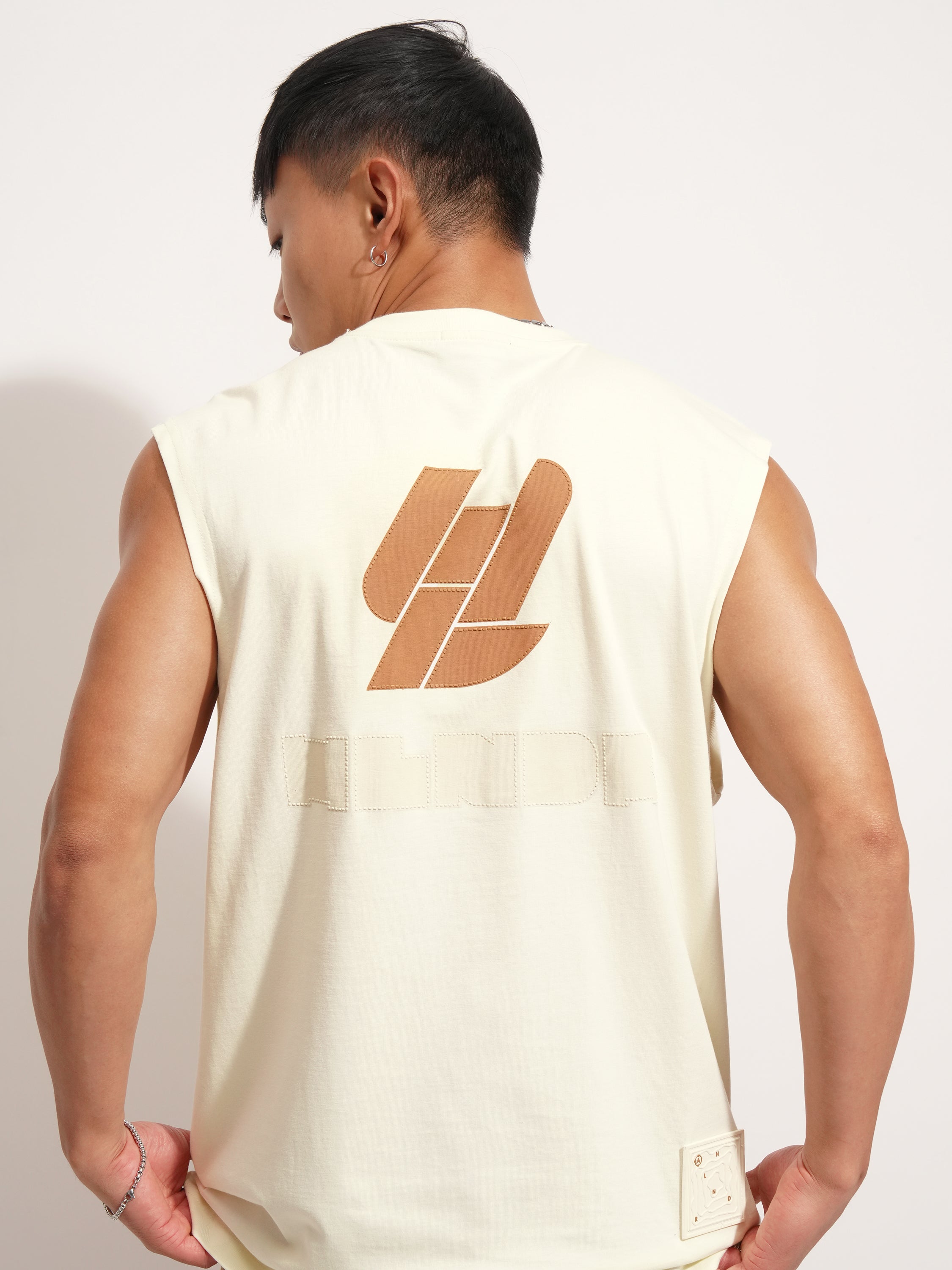 Highlander Men Cream Printed Round Neck T-Shirt - Cream - Image 1