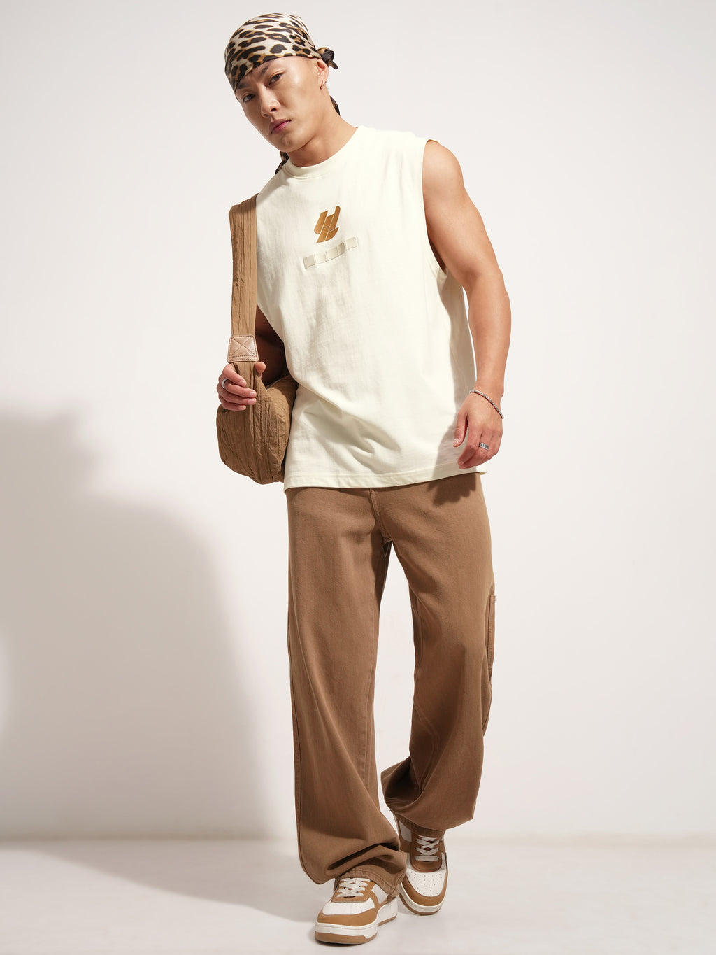 Highlander Men Cream Printed Round Neck T-Shirt - Cream - Image 2