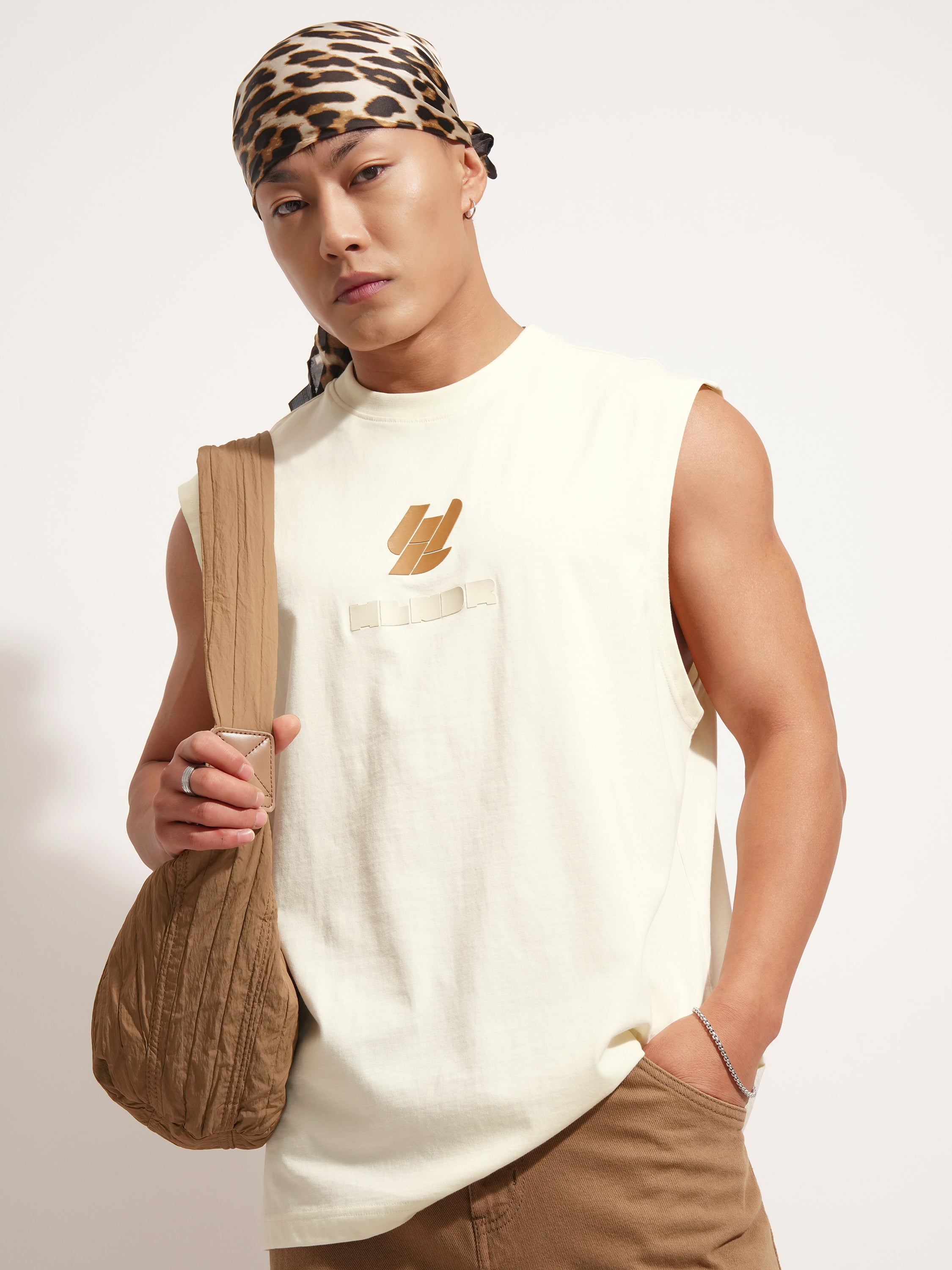 Highlander Men Cream Printed Round Neck T-Shirt - Cream - Image 3