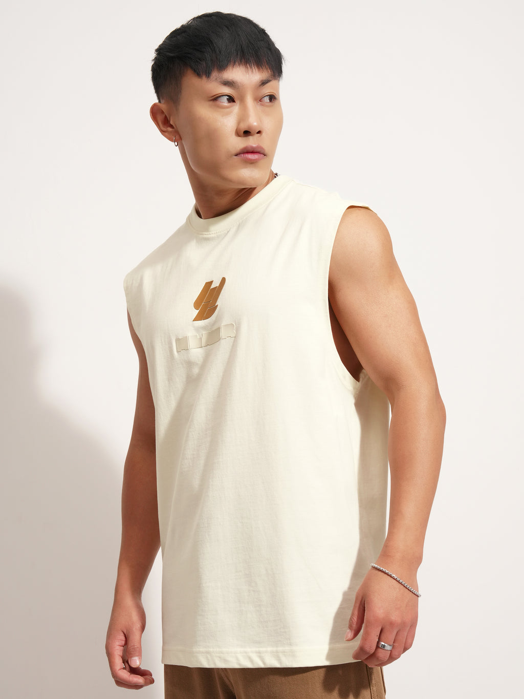 Highlander Men Cream Printed Round Neck T-Shirt - Cream - Image 4