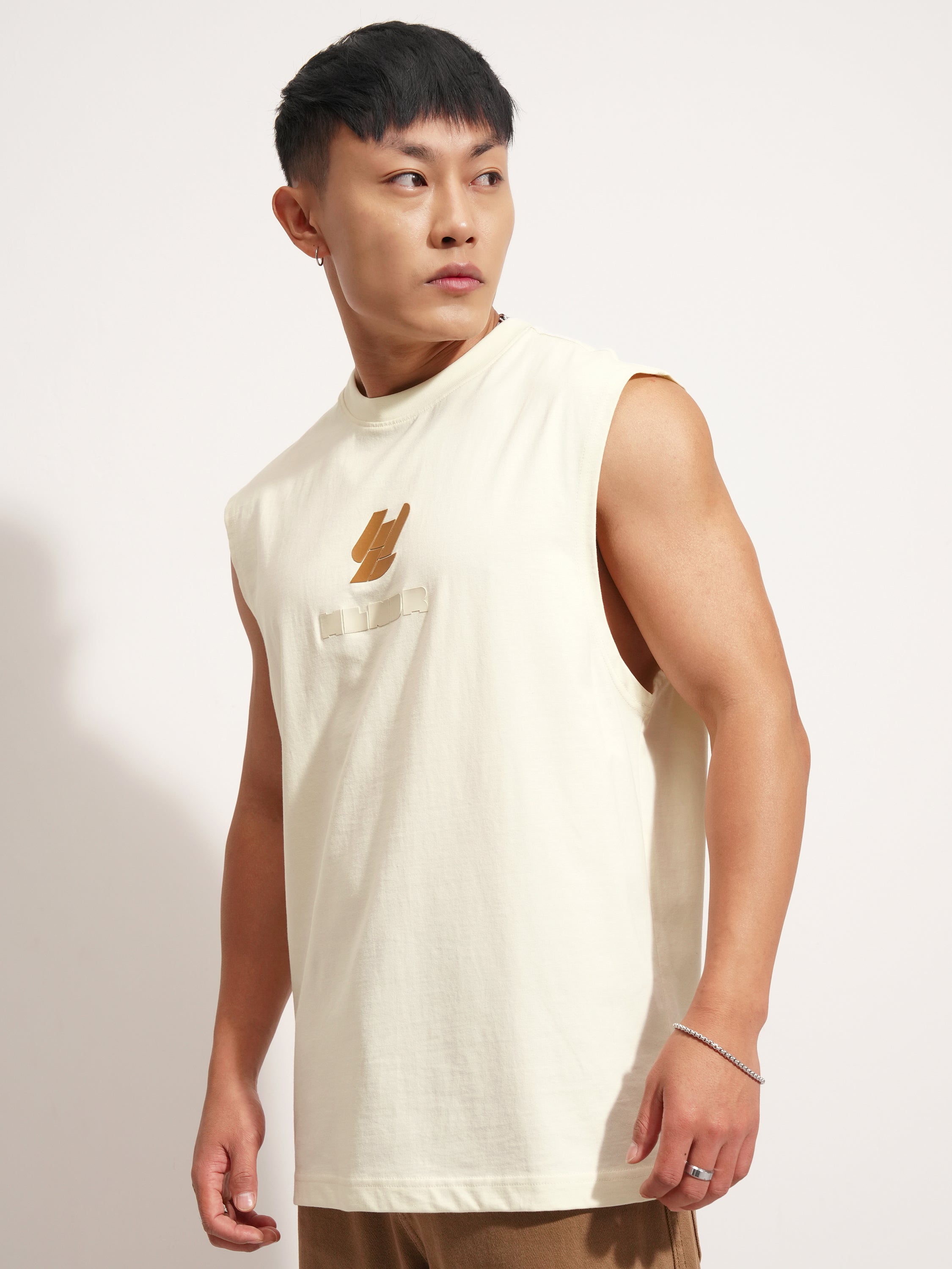 Highlander Men Cream Printed Round Neck T-Shirt - Cream - Image 4