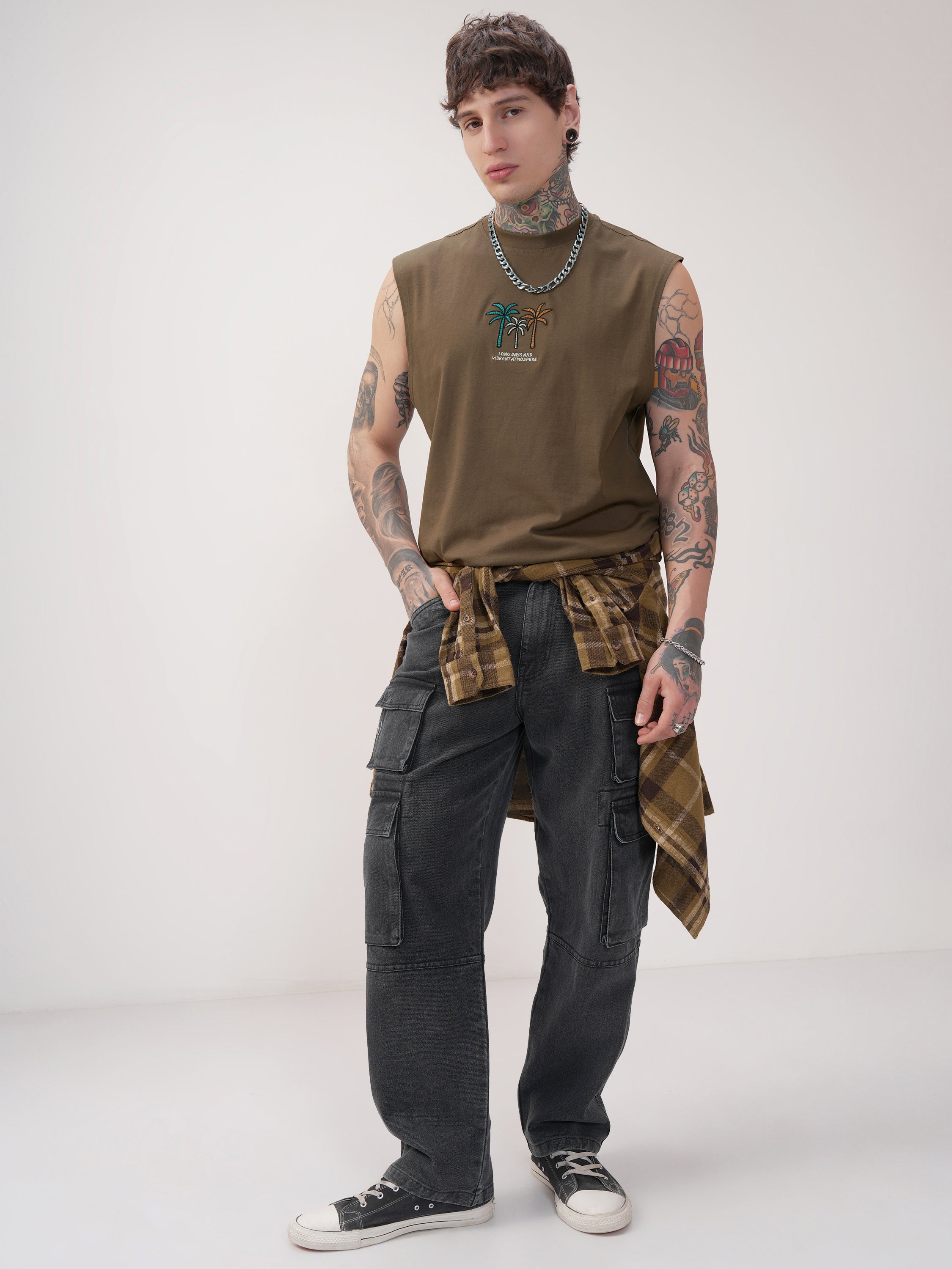 Highlander Men Khaki Printed Round Neck T-Shirt - Khaki - Image 2