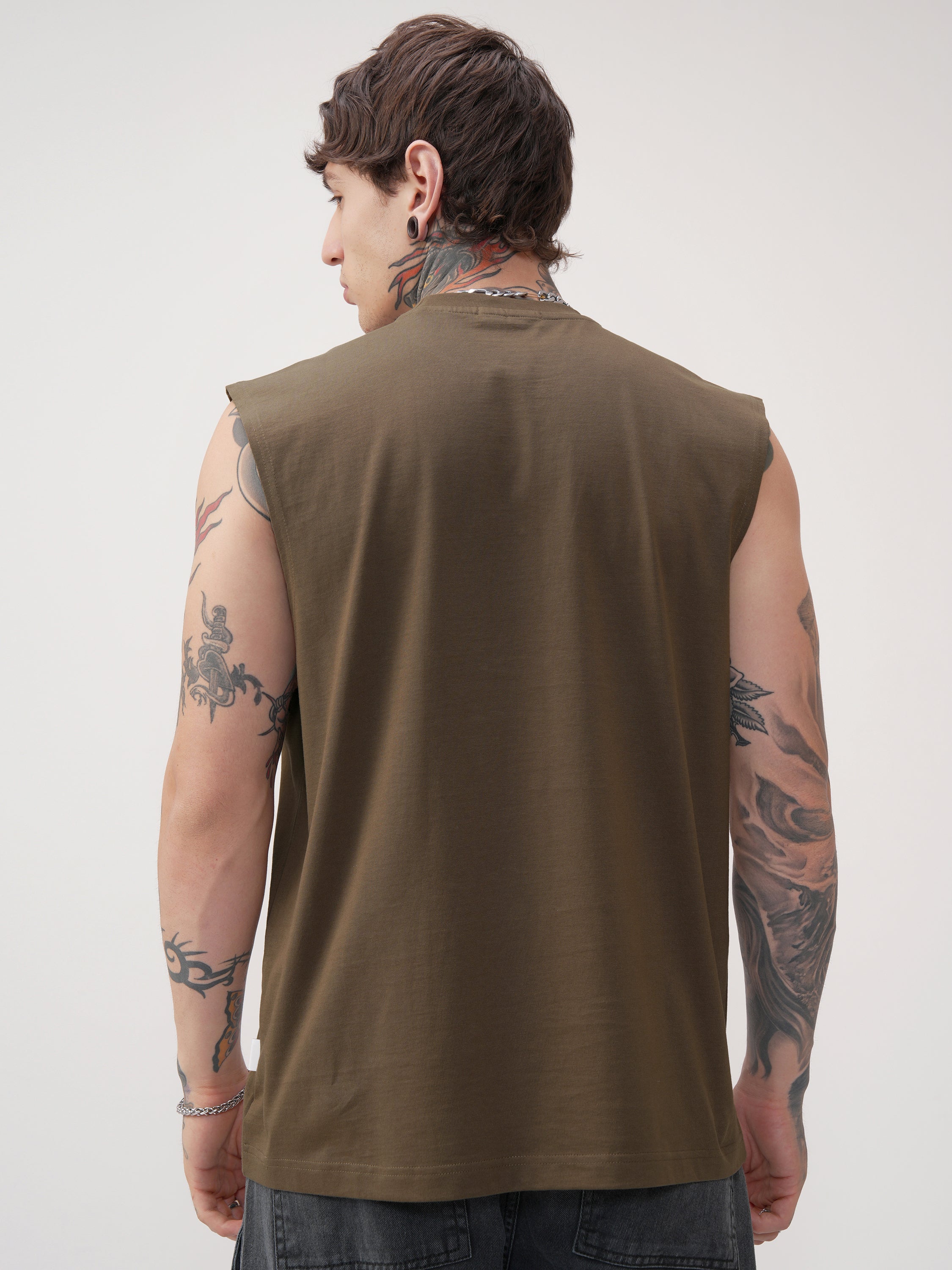 Highlander Men Khaki Printed Round Neck T-Shirt - Khaki - Image 3
