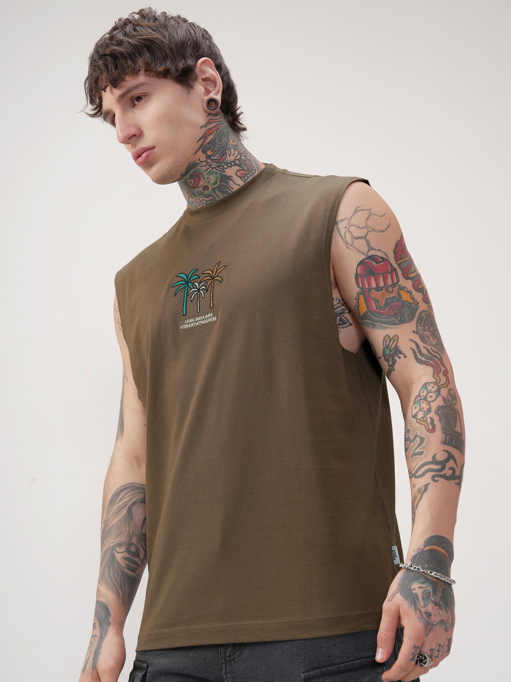 Highlander Men Khaki Printed Round Neck T-Shirt - Khaki - Image 4