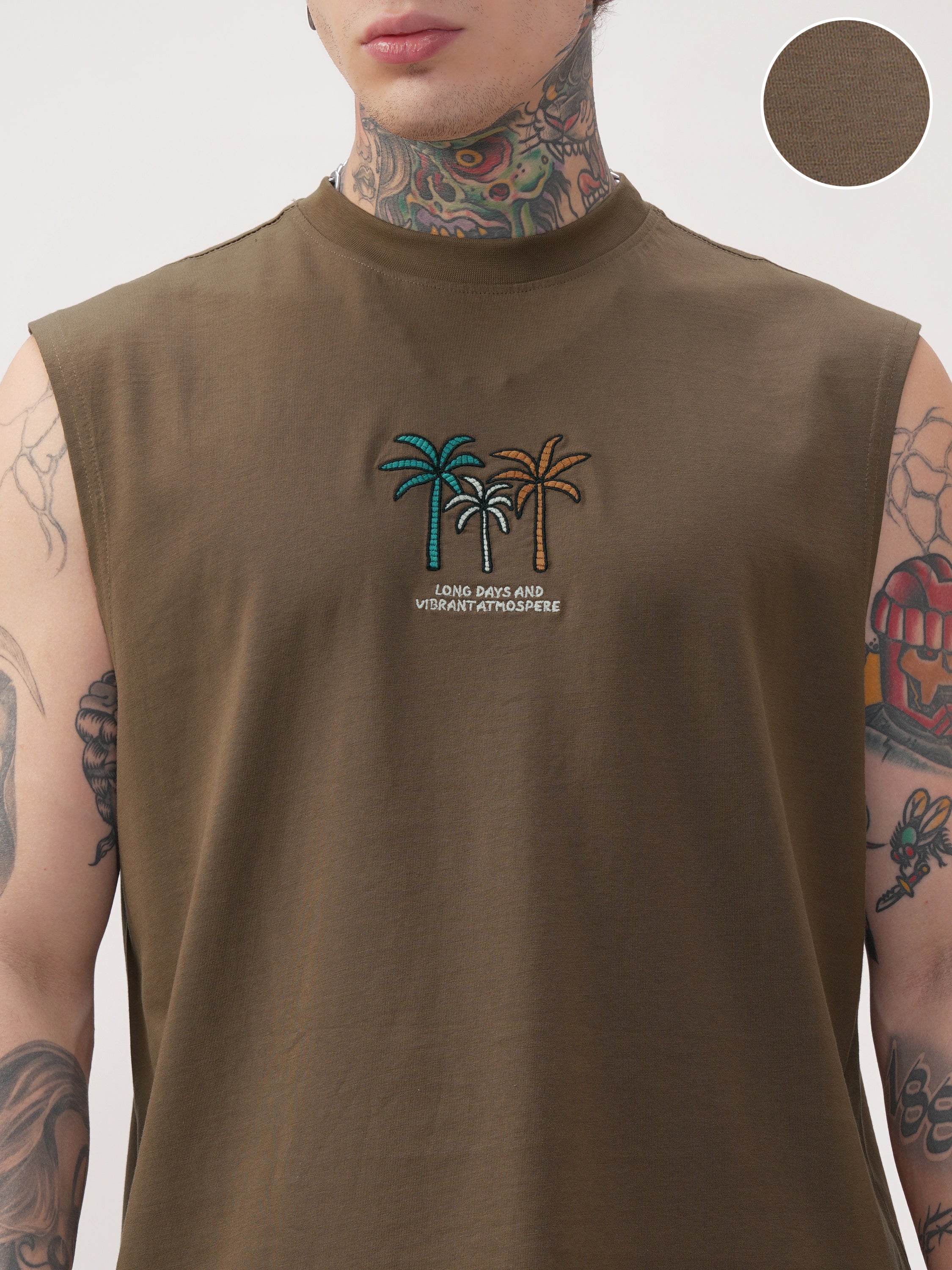 Highlander Men Khaki Printed Round Neck T-Shirt - Khaki - Image 5