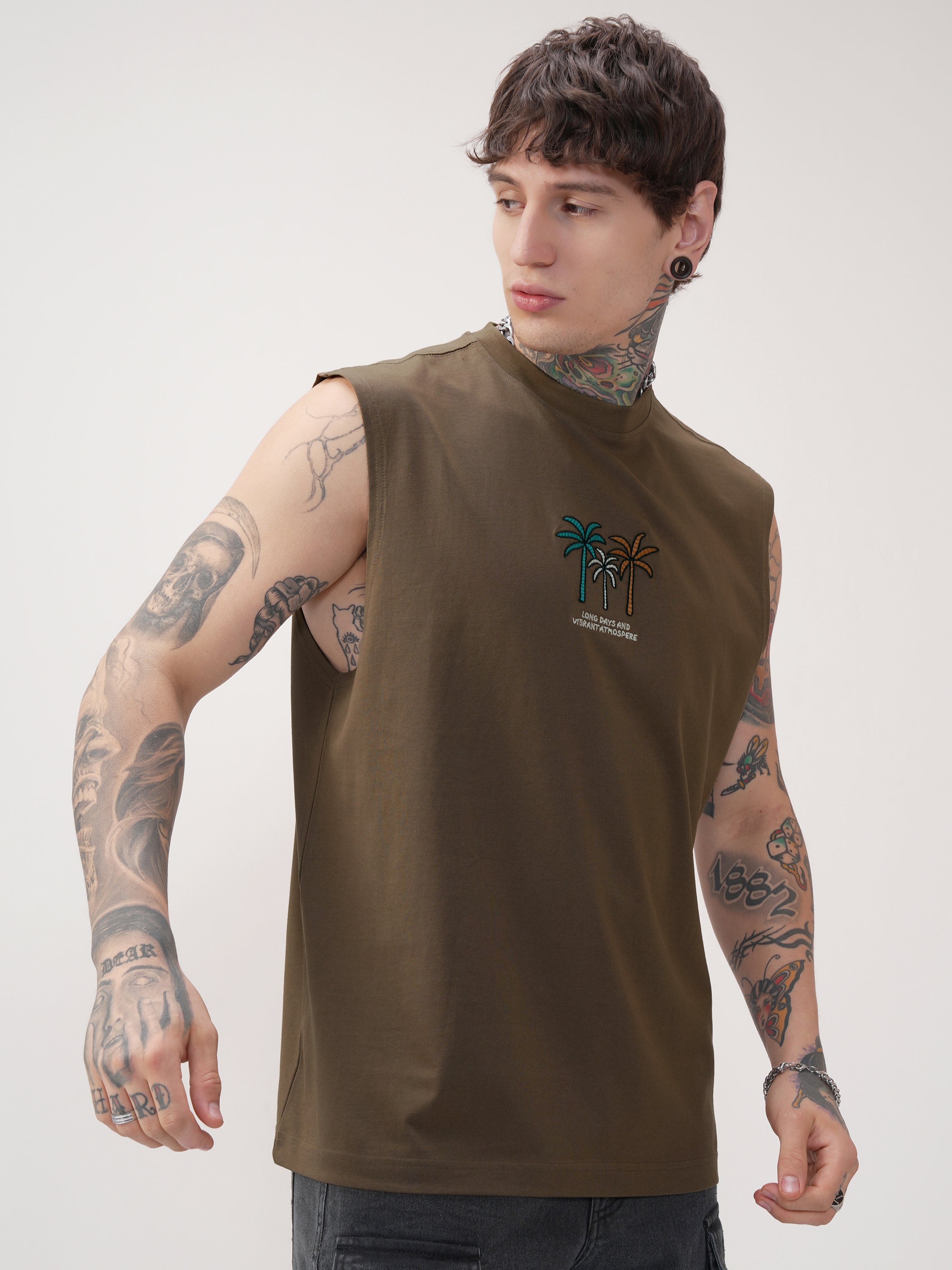 Highlander Men Khaki Printed Round Neck T-Shirt - Khaki - Image 6