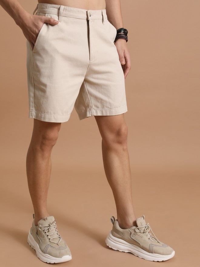 Highlander Men Beige Regular Fit Short - Beige - Image 6