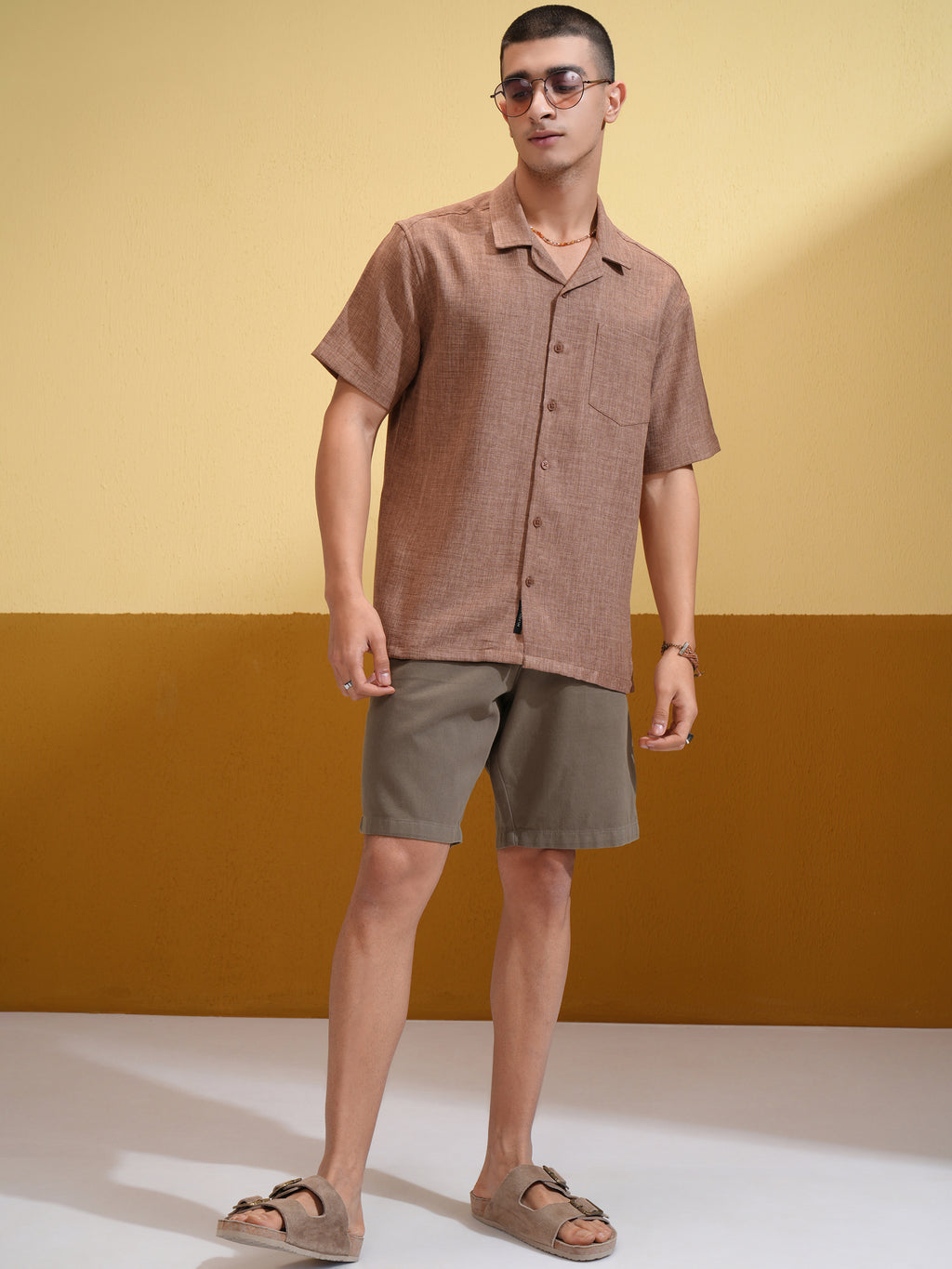 Highlander Men Brown Regular Fit Shorts - Brown - Image 2