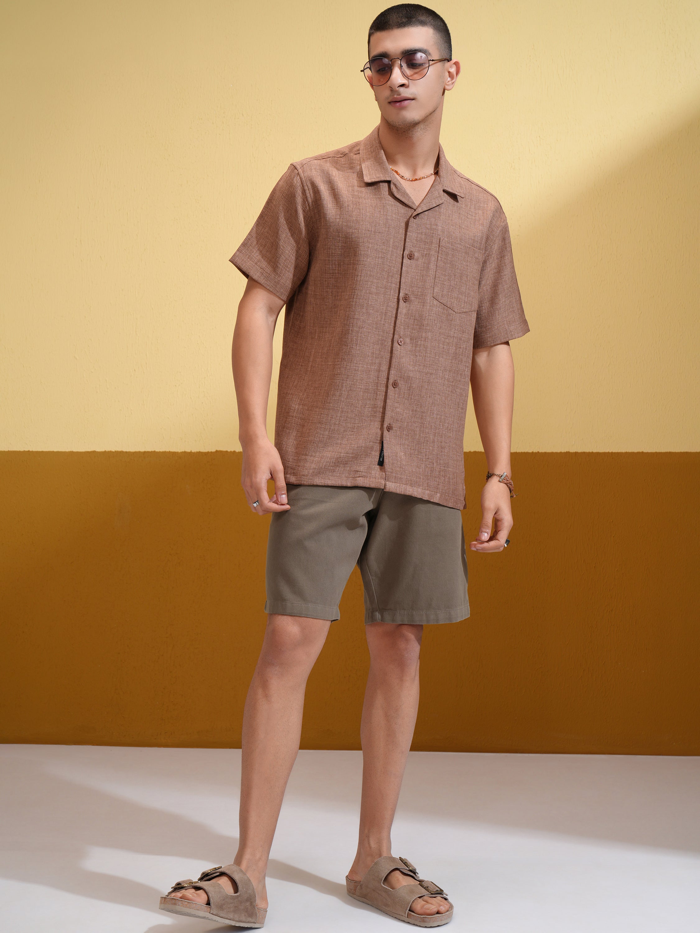 Highlander Men Brown Regular Fit Shorts - Brown - Image 2