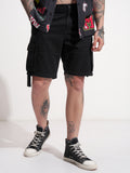 Highlander Men Black Relaxed Fit Cargo Shorts - Black - Image 1