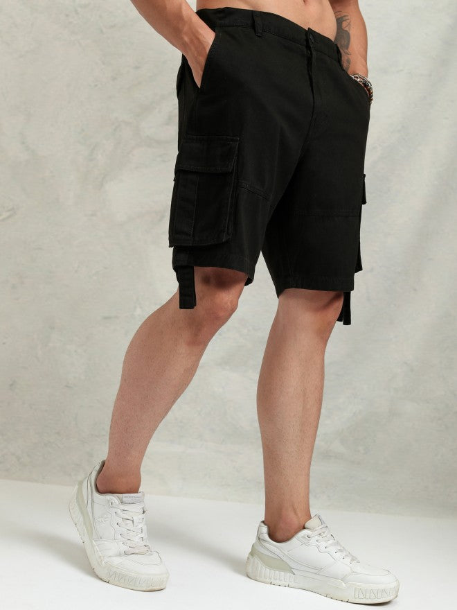 Highlander Men Black Regular Fit Cargo Shorts - Black - Image 6