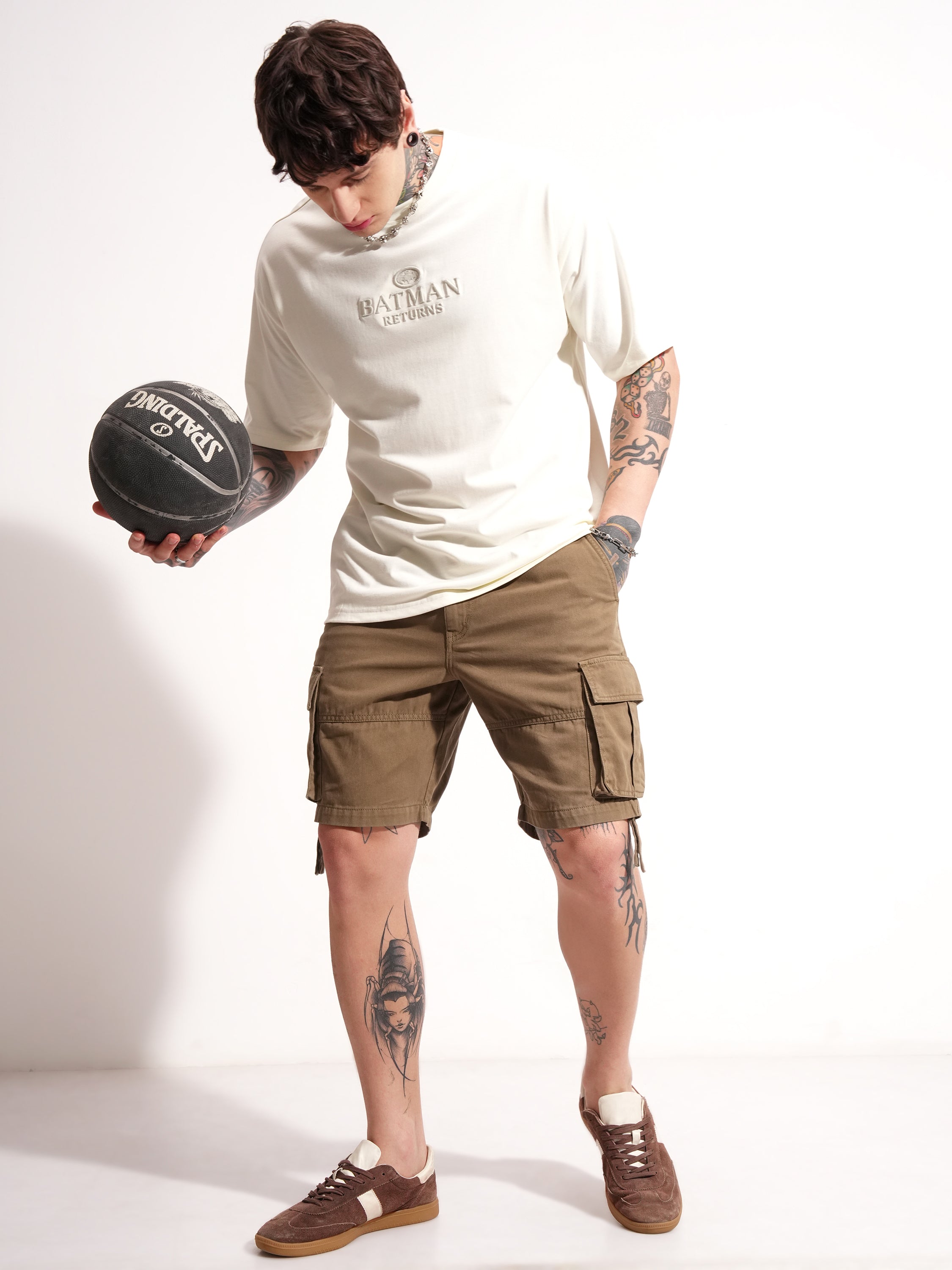Highlander Men Brown Regular Fit Cargo Shorts - Brown - Image 2