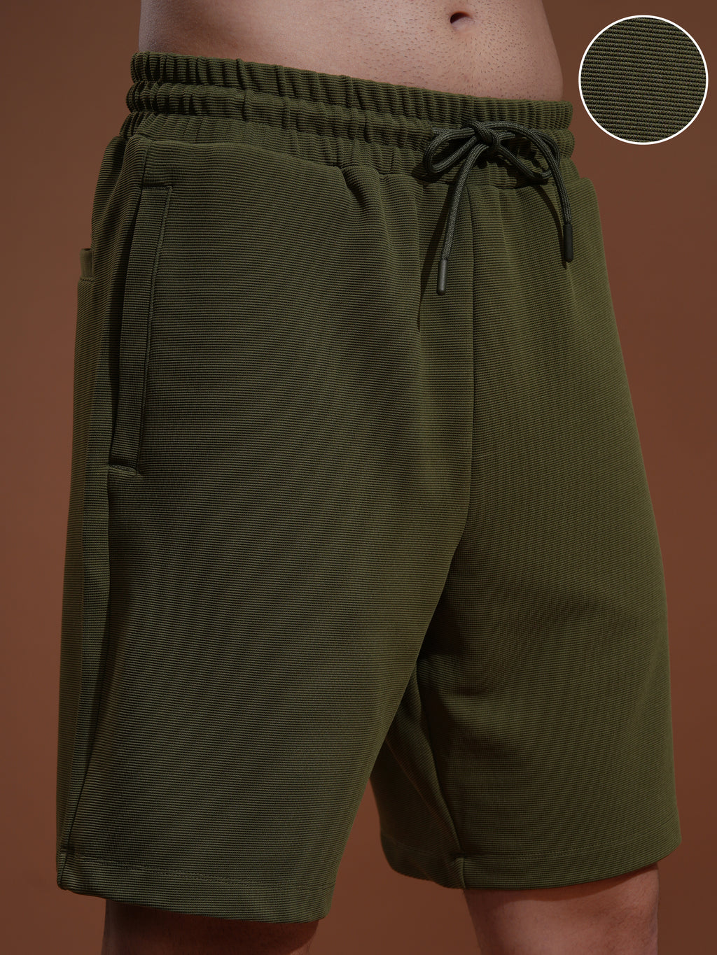 Highlander Men Olive Loose Fit Shorts - Olive - Image 5