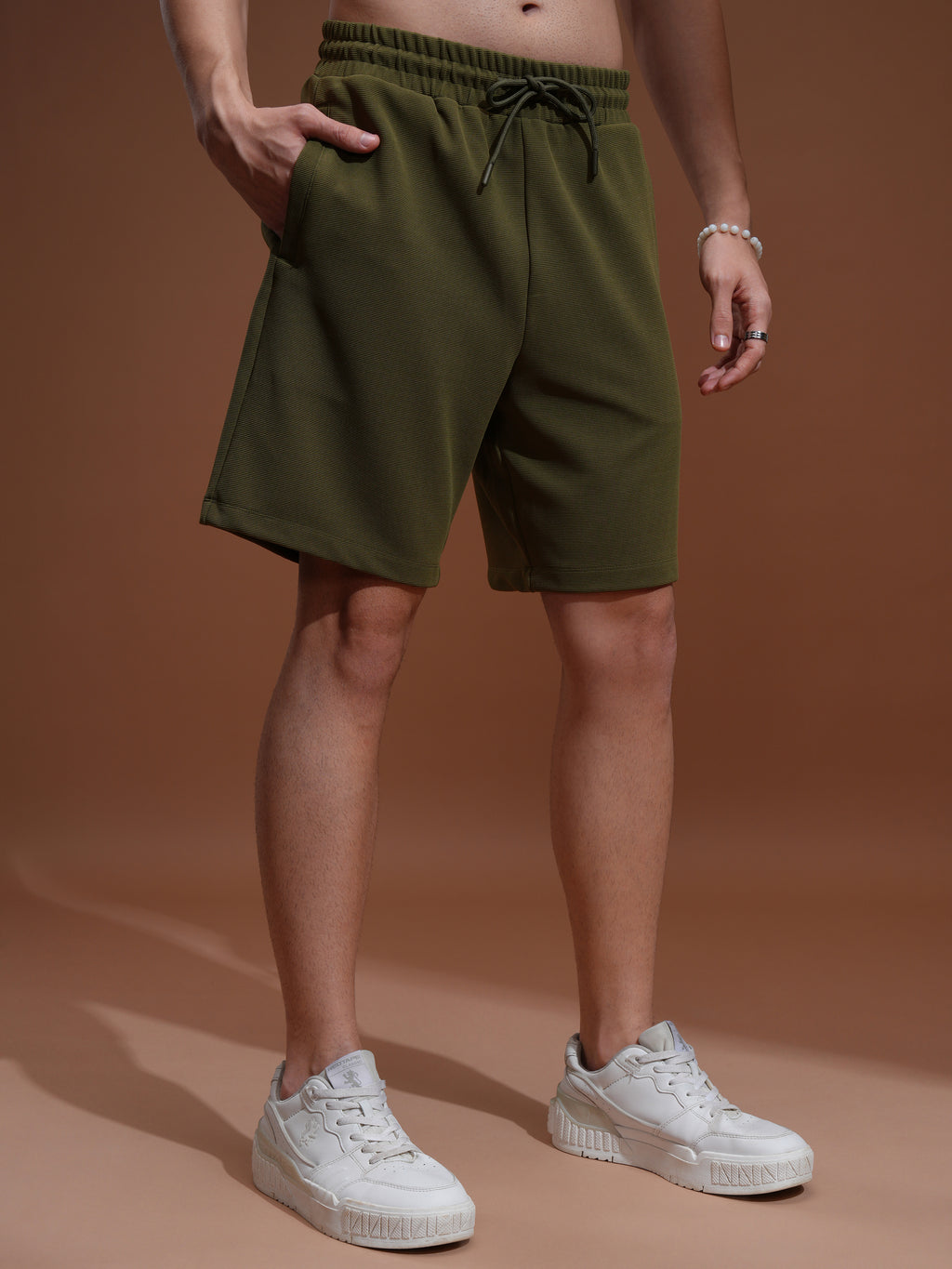 Highlander Men Olive Loose Fit Shorts - Olive - Image 6