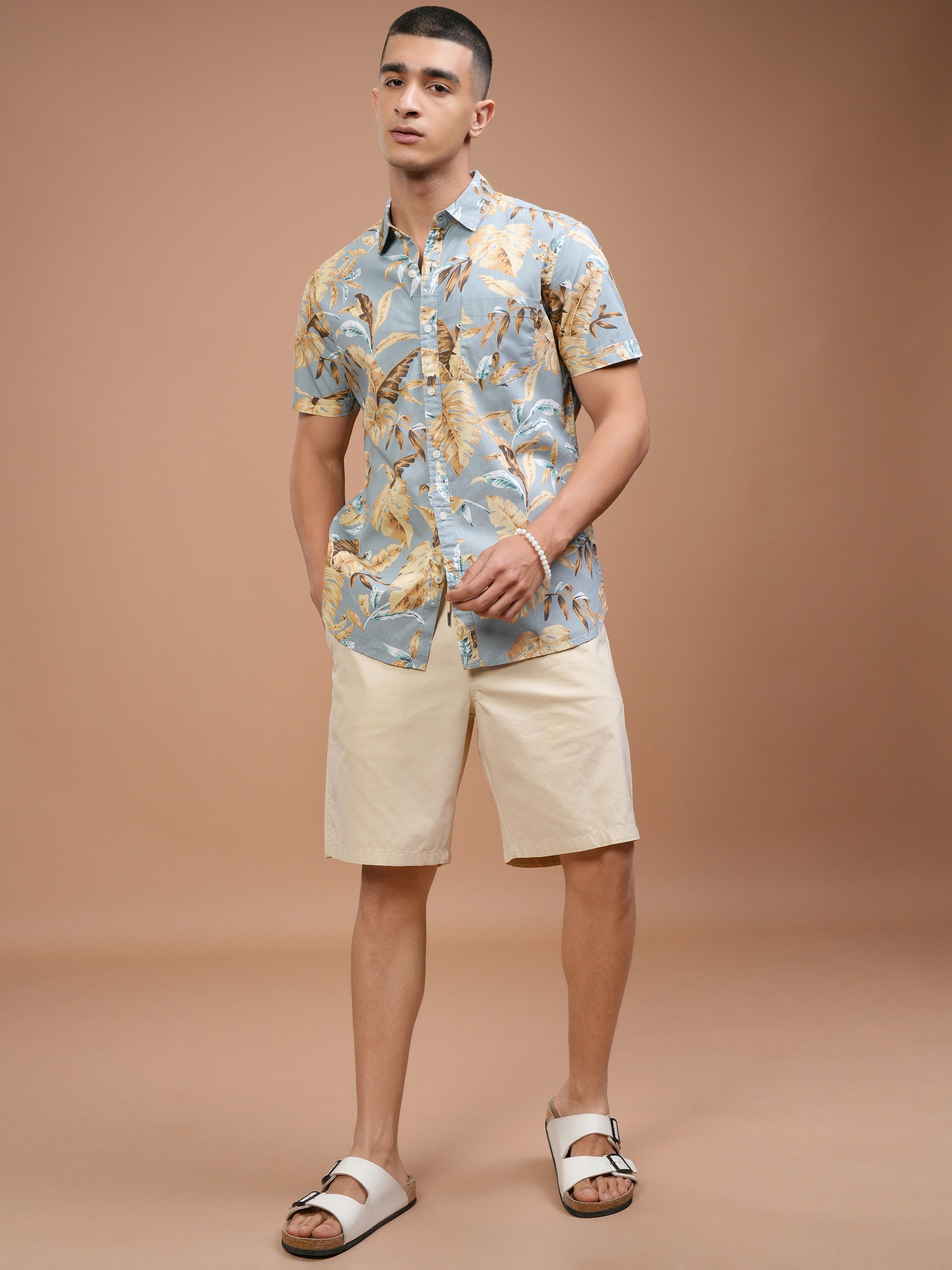 Highlander Men Off White Regular Fit Shorts - Off White - Image 2